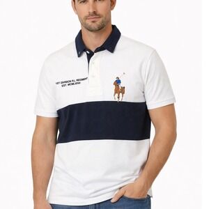 Polo Ralph Lauren Rugby Shirt RL Regiment Big Pony Colorblock Men's Preppy XL